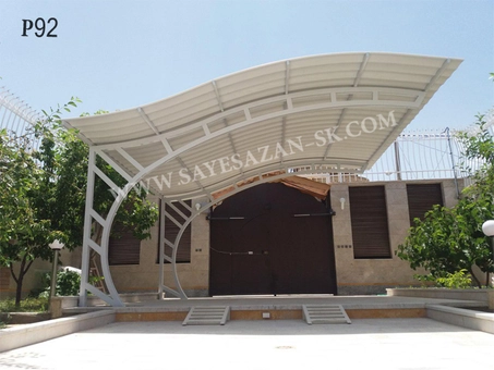 خرید سایبان ماشین در حیاط تهران بصورت یک طرفه بدون پایه 